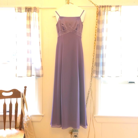 Lavender Empire Waist Prom Gown - Picture 8 of 8